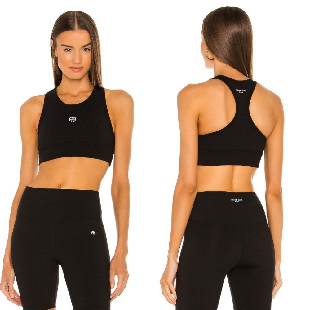 Anine Bing Sport Blair Bra Black Sports Yoga Workout Exercise Gym Size S